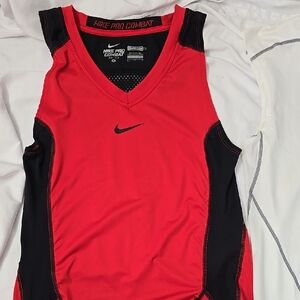 Nike Pro Combat Red and Black Men's Tank Top